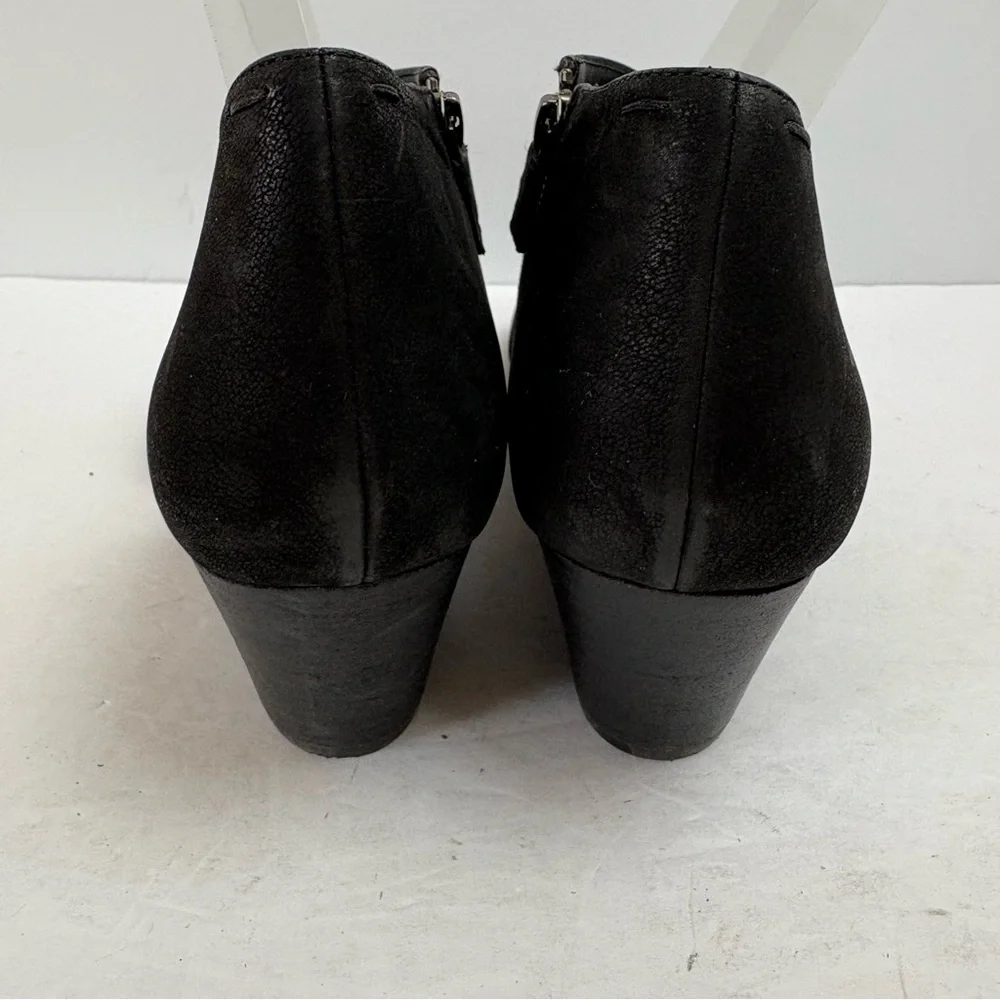 Eileen Fisher Black Nubuck Fig Open Toe Booties Wedge Women’s size 11